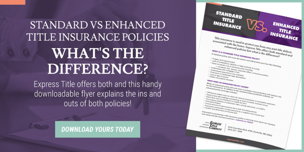 Standard vs Enhanced title insurance flyer